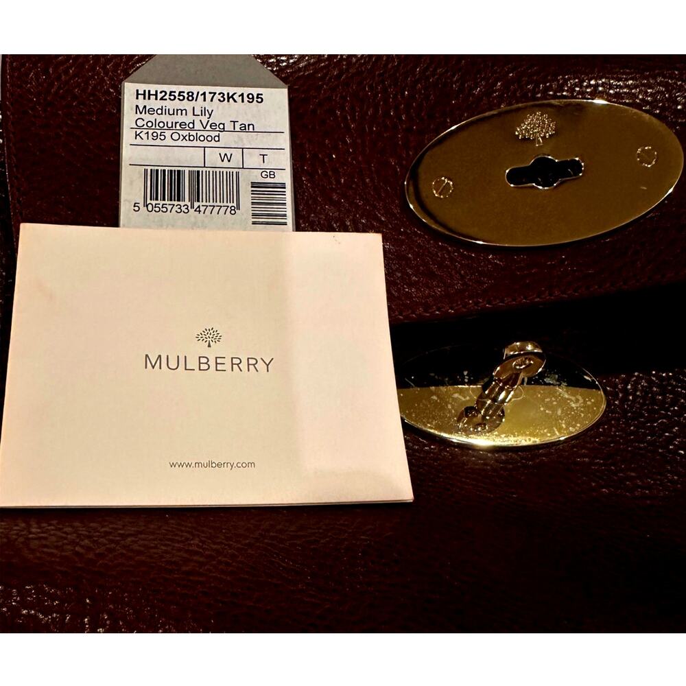 Mulberry Lily Burgundy Oxblood Leather Shoulder Bag Gold Hardware COA - Picture 16 of 16